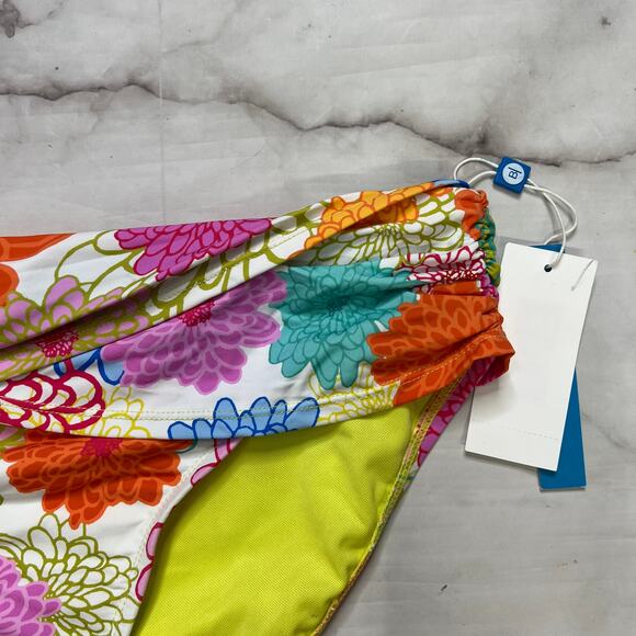 Bleu Rod Beattie Floral Fresh Picks Sarong Bikini Bottom Size 14 White New - Picture 4 of 5